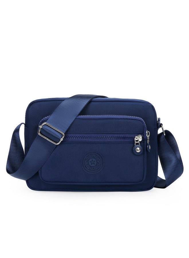 Cloth Bag Multi-layer Backpack Crossbody Nylon Canvas Bag Middle-aged Mother Bag Small Bag Old Grandma OxFord Cloth Women's Bag-Color:Blue  - Image 1