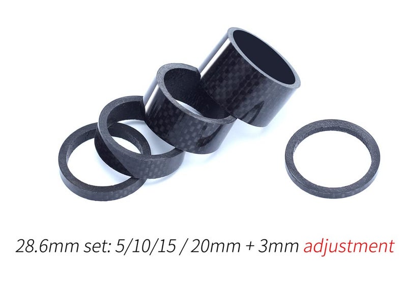 CYCEARTH Bike 3K Carbon Fiber Headset Spacer Kit 3 5 10 15 20mm+ Headset Top Cap + Star Nut + Titanium Bolt Fits 1-1/8 Inch 28.6mm Stems and Forks - Image 5