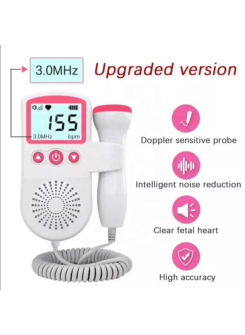 Lemon Medical Ultrasound Doppler Fetal Heart Rate Monitor - Portable Baby Heartbeat Detector with LCD Display for Home Use - Image 1
