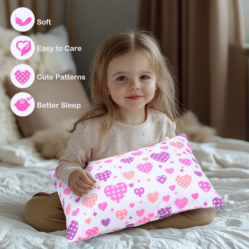 Uomny Toddler Pillowcases For Girls 13X18 12X16 14X19 Love And Heart Baby Pillow Case 2 Pack Small Pillow Covers For Travel Pillow - Image 3