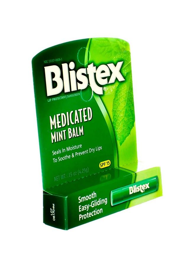 Blistex Medicated Lip Balm Protectant/Sunscreen SPF 15 Mint 015 OZ Pack of 2 - Image 3