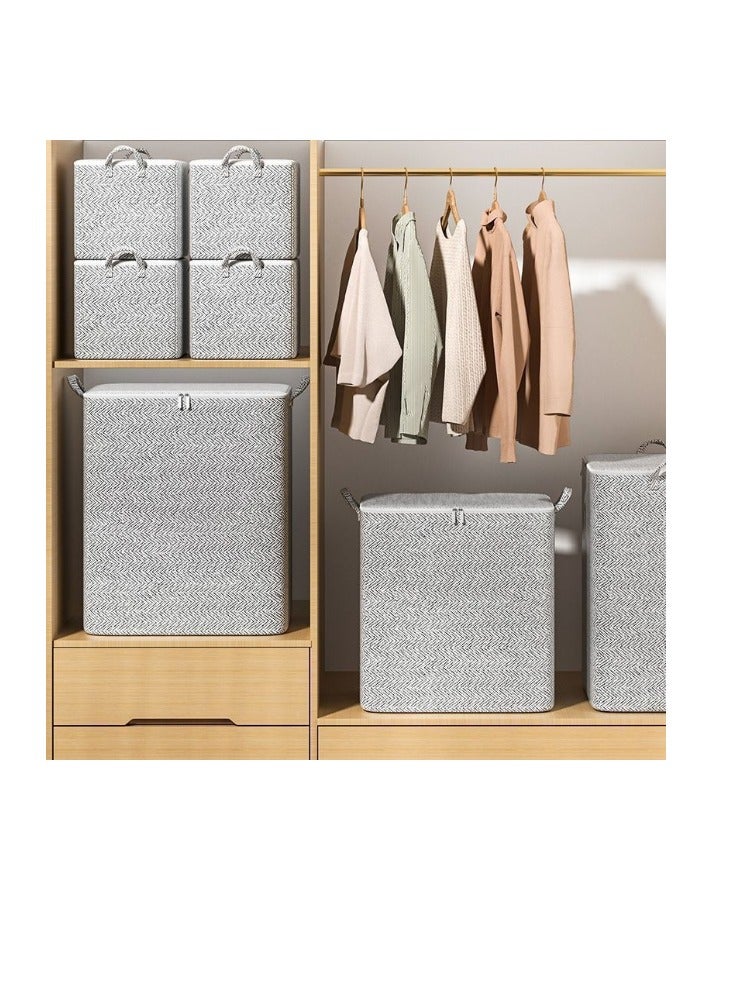 2-Pack Fabric Wardrobe Organizer with Zipper and Handle, Foldable Wardrobe Storage Basket, Stackable Wardrobe Clothes Organizer, Cube Storage Box for Bedroom Wardrobe to Store Sundries Such as Clothes, T-shirts, Jeans, Sweaters, Toys and Books (150L)  - Image 1