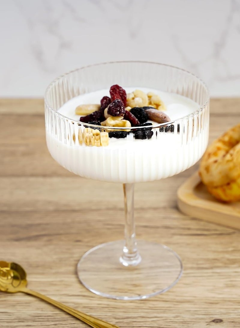 طقم كاسات زجاج مضلع 6 قطع متعدد الاستخدام (شفاف) - Image 1