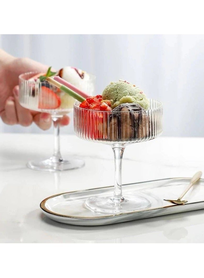 طقم كاسات زجاج مضلع 6 قطع متعدد الاستخدام (شفاف) - Image 2