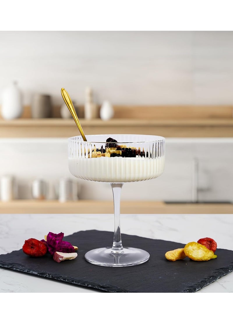 طقم كاسات زجاج مضلع 6 قطع متعدد الاستخدام (شفاف) - Image 4