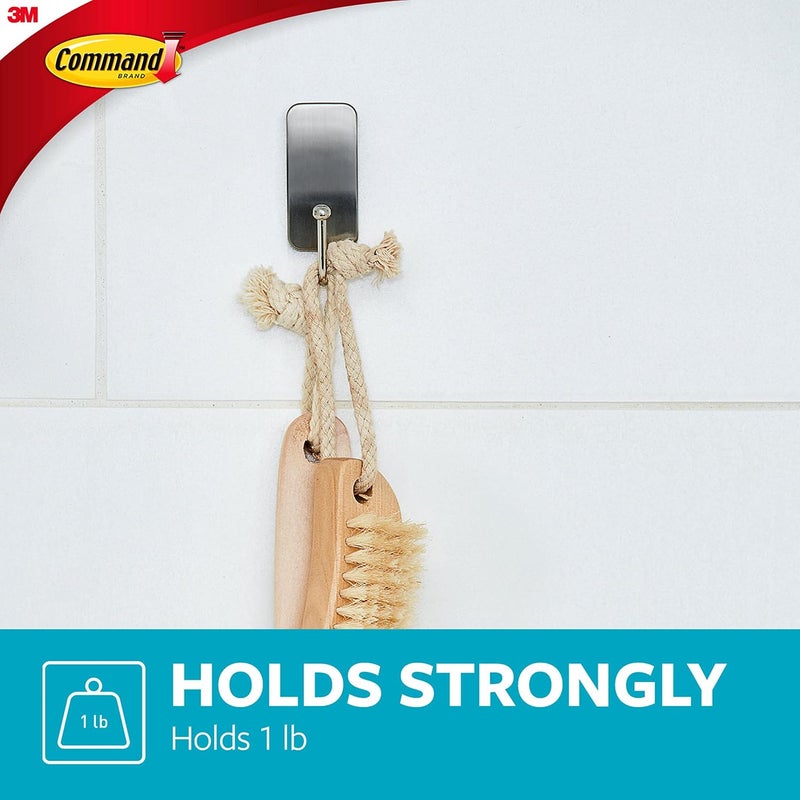 Command BATH33-SN-ES Bath Hooks, Satin Nickel, 4 Count - Image 4