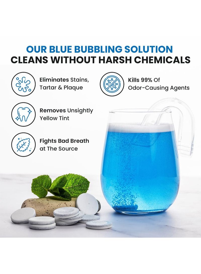 60 Retainer and Denture Cleaning Tablets (2 Months Supply) - Cleaner Removes Plaque, Stains from Dentures/Retainers/Night Guards/Mouth Guard/Aligners and Removable Dental Appliances