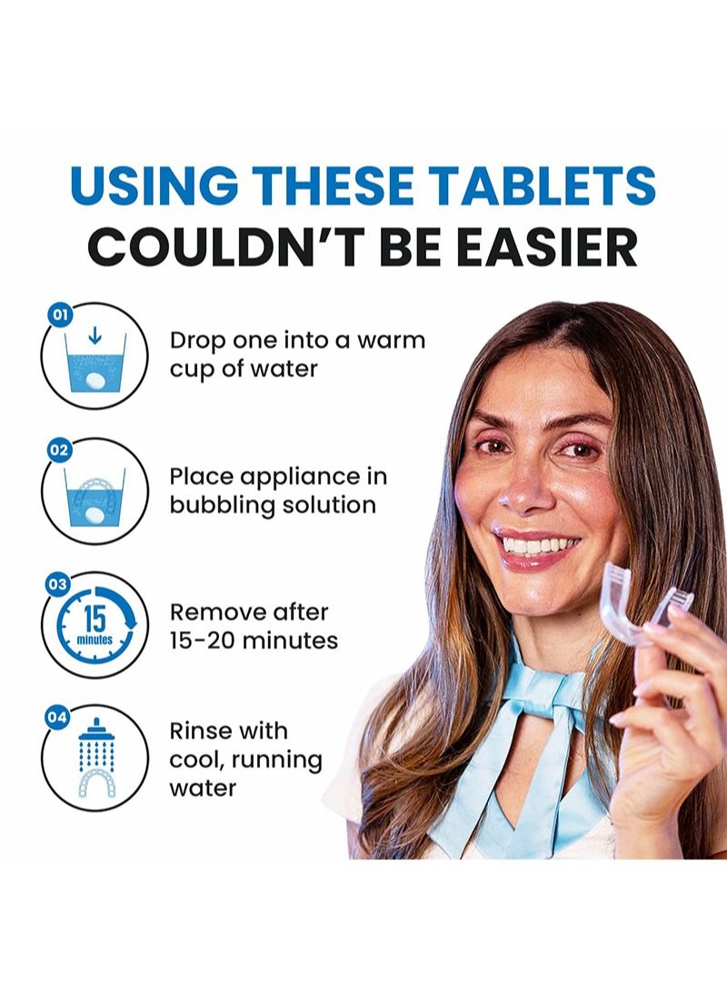 60 Retainer and Denture Cleaning Tablets (2 Months Supply) - Cleaner Removes Plaque, Stains from Dentures/Retainers/Night Guards/Mouth Guard/Aligners and Removable Dental Appliances