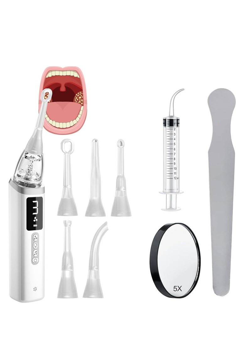 SYOSI Electronic Tonsil Stone Vacuum Remover, 3 Suction Modes with 5X Magnifying Mirror and 5 Silicone Nozzles, Tonsil Stone Removal Kit to Fight Bad Breath  - Image 1