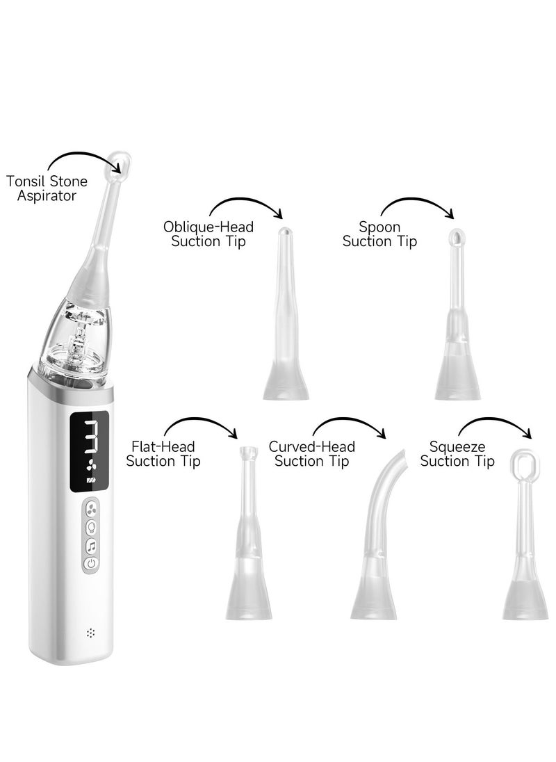 SYOSI Electronic Tonsil Stone Vacuum Remover, 3 Suction Modes with 5X Magnifying Mirror and 5 Silicone Nozzles, Tonsil Stone Removal Kit to Fight Bad Breath  - Image 3