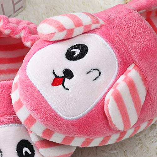 Enteer Toddler Girls' Doggy Stripe Slipper US 7-8 - Image 3