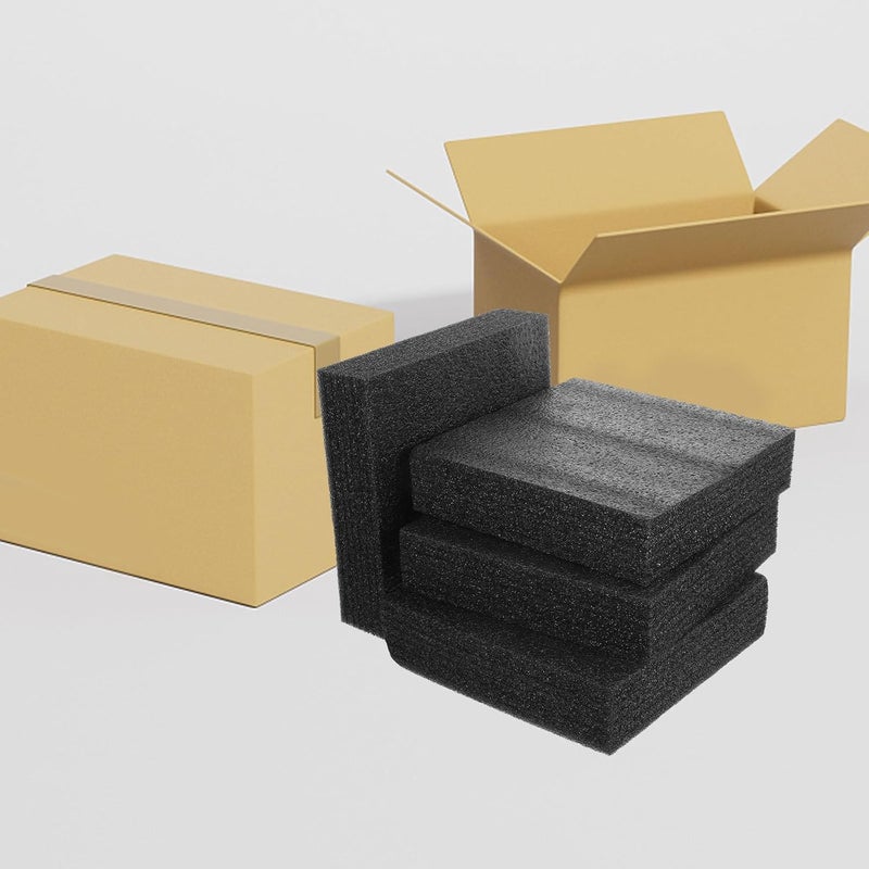 4pcs Black Pearl Foam Boards 200x197x53mm Professional Packing Inserts Foam Liners Cushioning Pads for Shipping and Craft Protection - Image 4