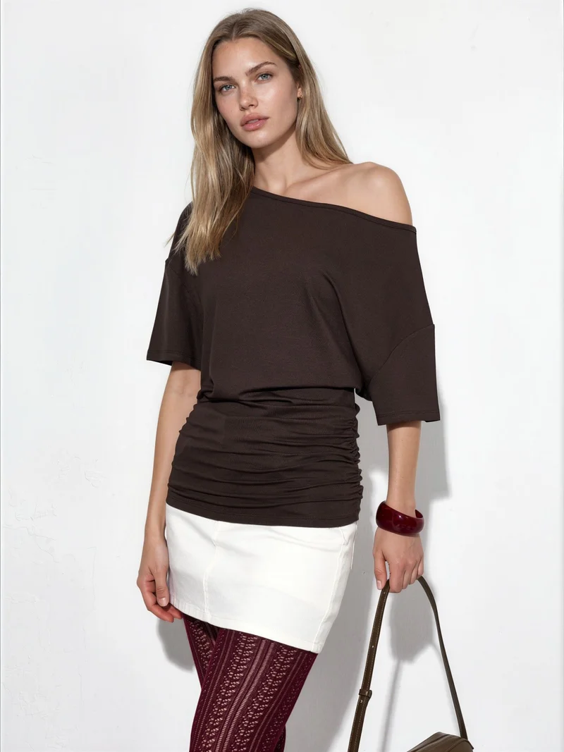 Busem BUSEM Boat Neck Jersey Blouse