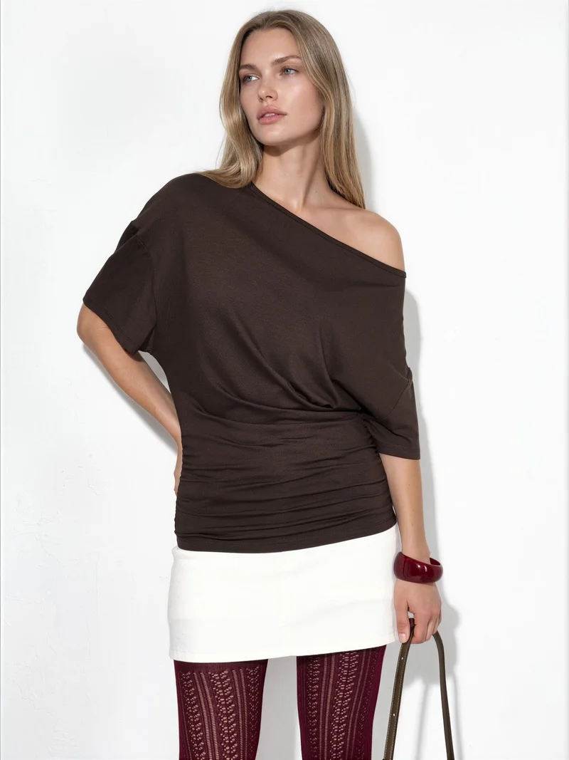Busem BUSEM Boat Neck Jersey Blouse