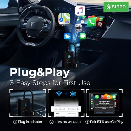 SIAGO SIA392 Smart Dongle for Wire CarPlay & Android Auto | Wi-Fi Enabled with Google Play Support - Image 3