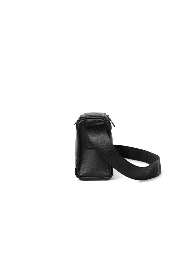 American Bison Men's Leather Crossbody Bag Business Genuine Leather Shoulder Bag Casual Fashion Small Black Bag - Image 2