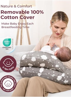 bbet Nursing Pillow for Breastfeeding, Plus Size Breastfeeding Pillows for More Support, with Adjustable Waist Strap and Removable Cotton Cover, Spring Leaves  - Image 4