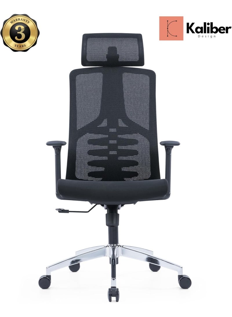 Kaliber Office Chair with Lumbar Support and Adjustable Armrests for Enhanced Comfort and Posture Support - Image 1