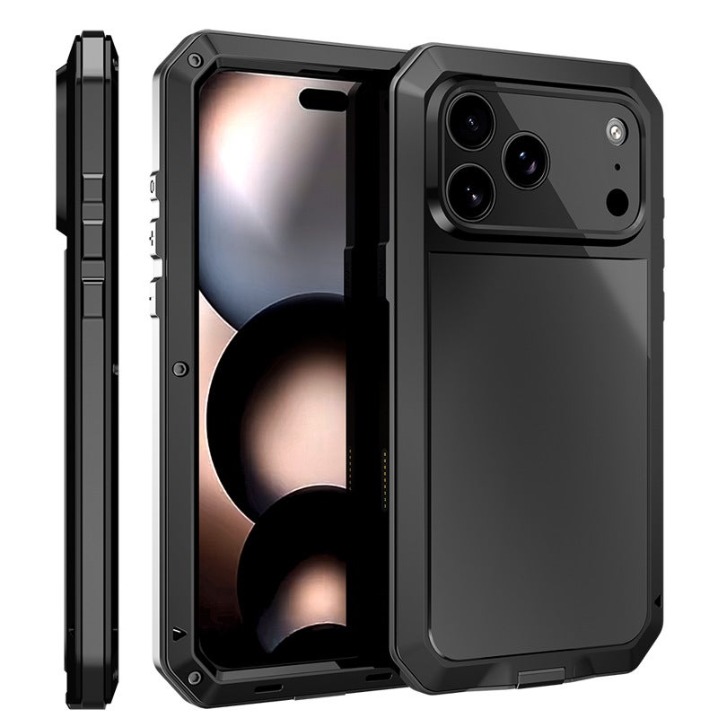 حافظة هاتف معدنية ثلاثية الحماية لهاتف iPhone 16 Pro Max - Image 5
