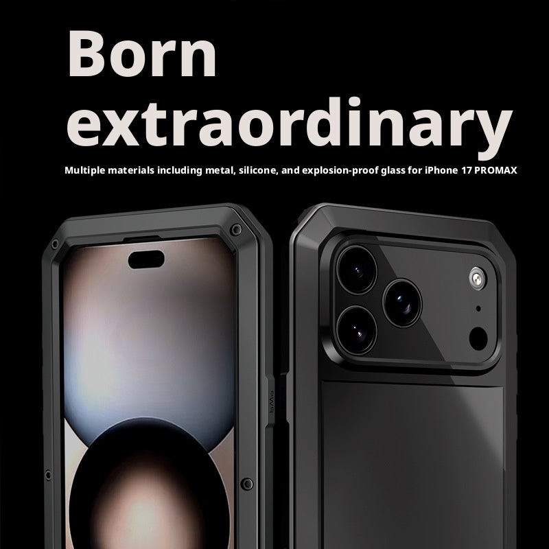 حافظة هاتف معدنية ثلاثية الحماية لهاتف iPhone 16 Pro Max - Image 3