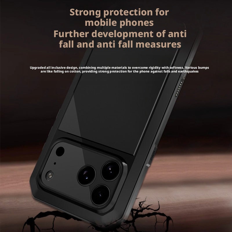 حافظة هاتف معدنية ثلاثية الحماية لهاتف iPhone 16 Pro Max - Image 4