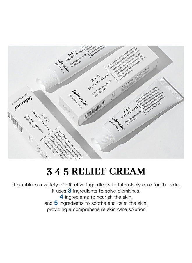 ليكرين - 345 Relief Cream ، كريم الإصلاح المكثف 345 ، كريم حاجز مرطب مهدئ للوجه ، كريم للوجه ، كريم للوجه ، العناية بالبشرة للبشرة الجافة والحساسة - ترطيب دائم وإصلاح الحاجز 50 مل - Image 1