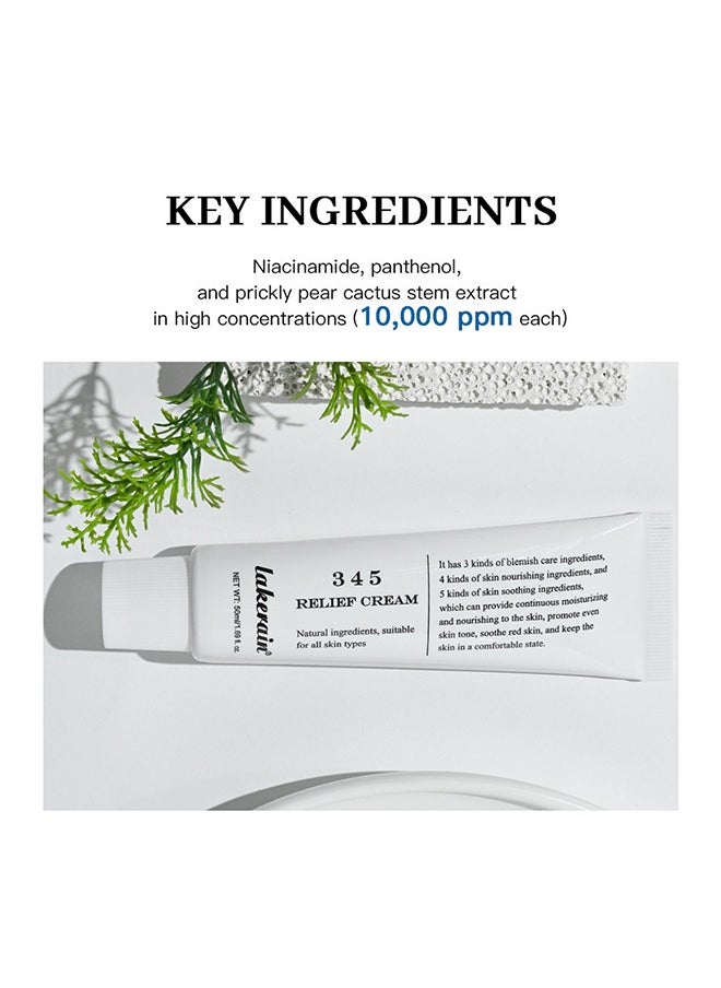 ليكرين - 345 Relief Cream ، كريم الإصلاح المكثف 345 ، كريم حاجز مرطب مهدئ للوجه ، كريم للوجه ، كريم للوجه ، العناية بالبشرة للبشرة الجافة والحساسة - ترطيب دائم وإصلاح الحاجز 50 مل - Image 1