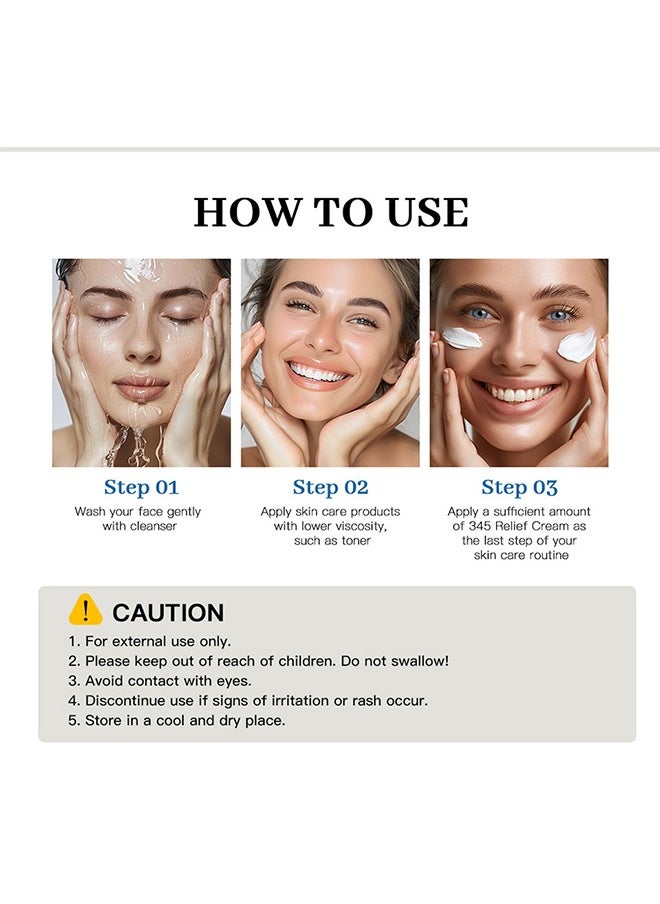 ليكرين - 345 Relief Cream ، كريم الإصلاح المكثف 345 ، كريم حاجز مرطب مهدئ للوجه ، كريم للوجه ، كريم للوجه ، العناية بالبشرة للبشرة الجافة والحساسة - ترطيب دائم وإصلاح الحاجز 50 مل - Image 1