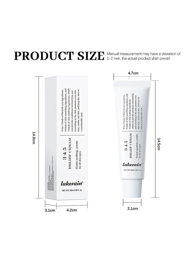 ليكرين - 345 Relief Cream ، كريم الإصلاح المكثف 345 ، كريم حاجز مرطب مهدئ للوجه ، كريم للوجه ، كريم للوجه ، العناية بالبشرة للبشرة الجافة والحساسة - ترطيب دائم وإصلاح الحاجز 50 مل - Image 1