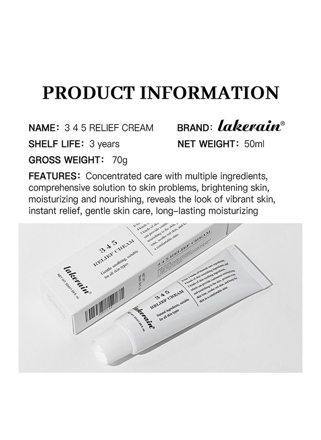 ليكرين - 345 Relief Cream ، كريم الإصلاح المكثف 345 ، كريم حاجز مرطب مهدئ للوجه ، كريم للوجه ، كريم للوجه ، العناية بالبشرة للبشرة الجافة والحساسة - ترطيب دائم وإصلاح الحاجز 50 مل - Image 1
