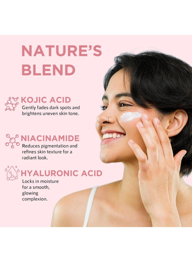 Orgatre Bright Beauty Cream 75gm with SPF 30 PA++ | Non-Oily Daily Moisturizer with Kojic Acid, Niacinamide & Hyaluronic Acid | Mattifying Face Cream for Brightening, Smooth & Hydrated Skin - Image 3