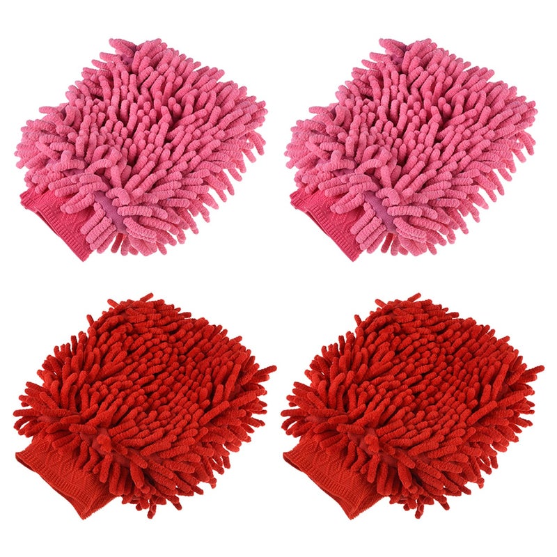 Kuber Industries Kuber Industries Gloves | Microfiber Cleaning Gloves | Chenille Mitts for Kitchen | 50 GSM Hand Duster for Kitchen | Hand Gloves for Car | Duster for Glass | Pack of 4 | Multi - Image 1