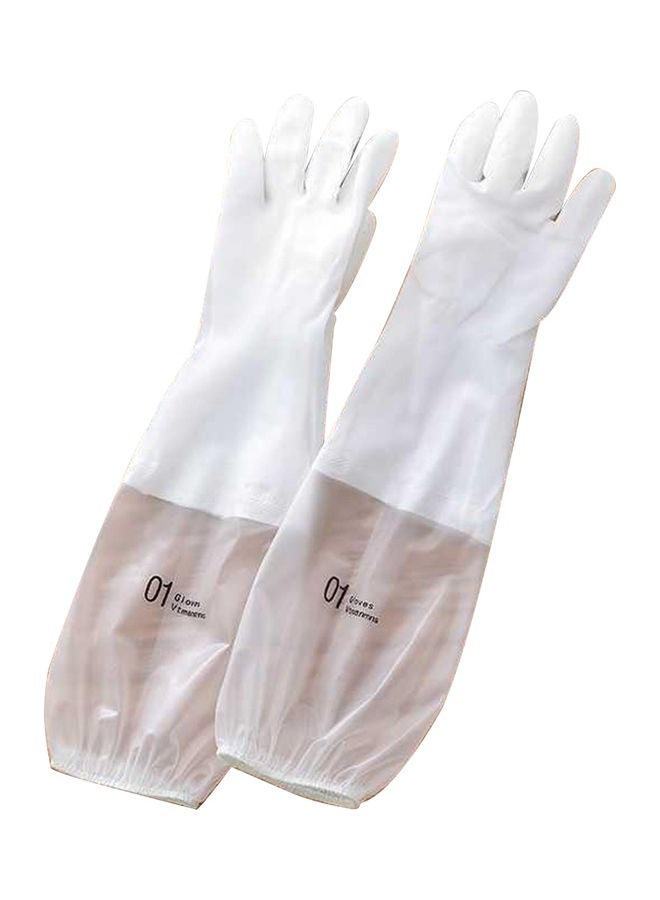 NIBEMINENT Waterproof Dishwashing Gloves White - Image 1