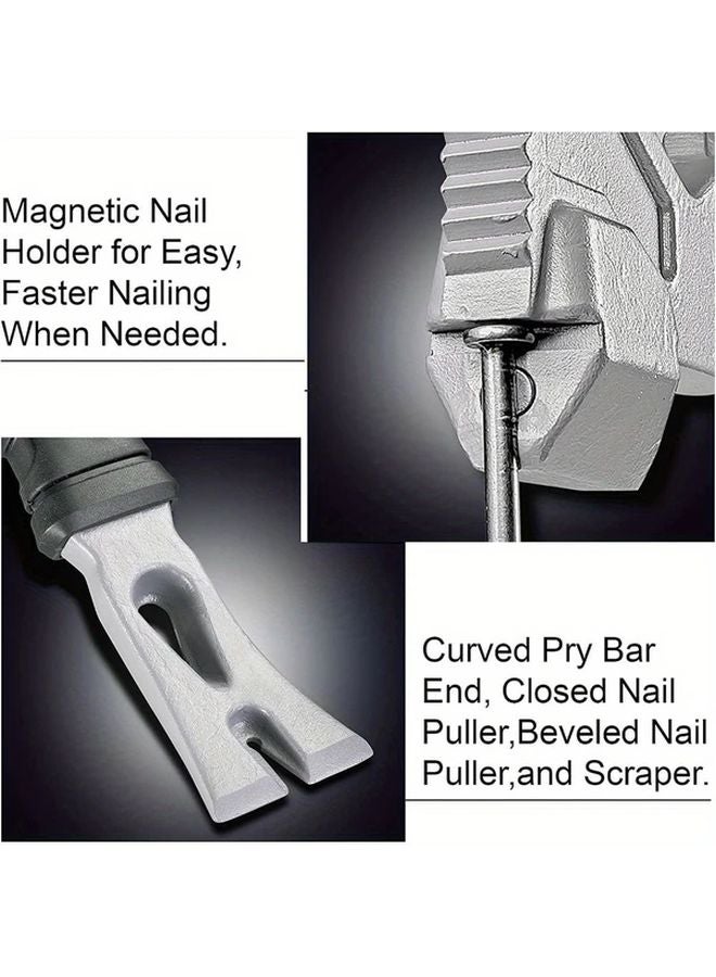 15 Inch Multi Function Demolition Tool Pry Bar Hammer Chisel Wrecking Bar Nail Puller - Image 4