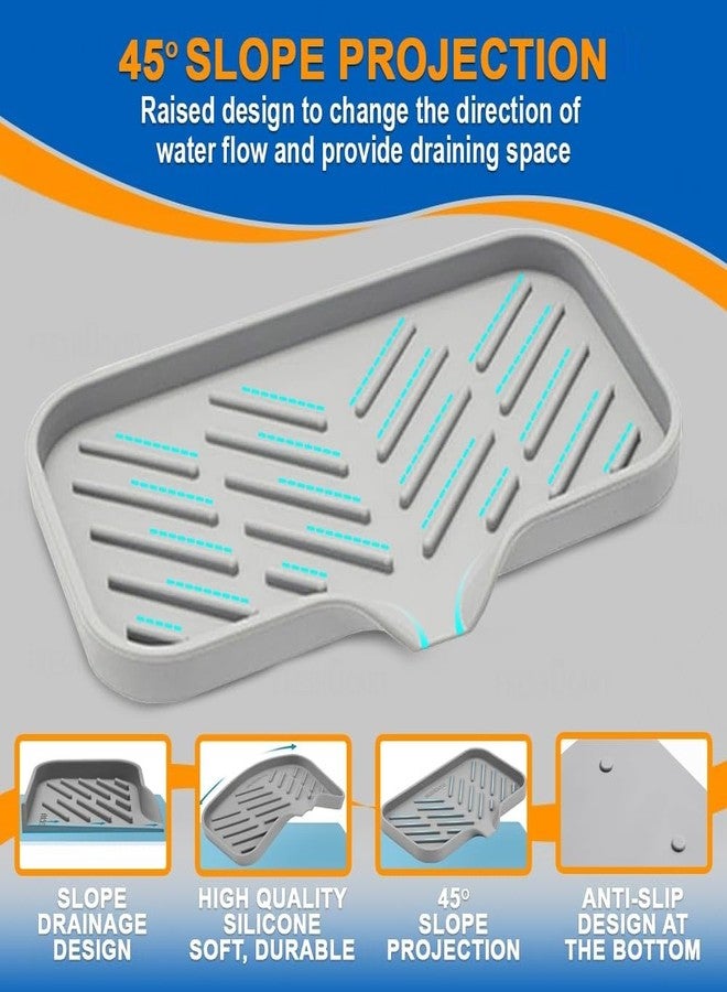 Aakarit Silicon Kitchen Soap Tray Sink Sponge Dish Holder Caddy Organizer Bottle Dispenser Scrubber Brushes Bathroom Multipurpose - Image 5