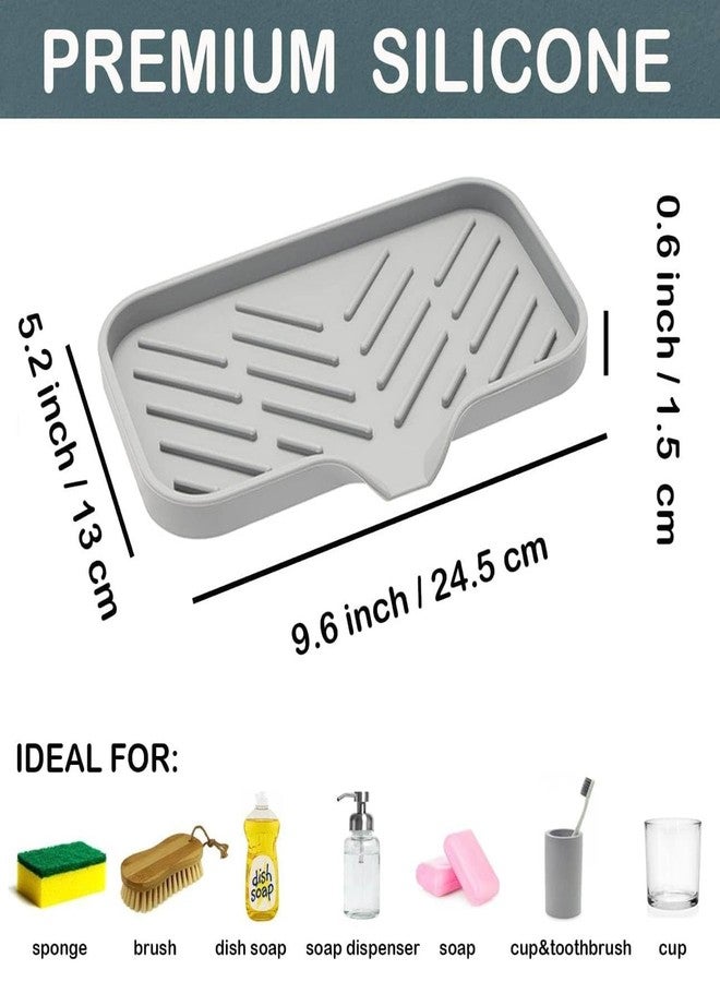 Aakarit Silicon Kitchen Soap Tray Sink Sponge Dish Holder Caddy Organizer Bottle Dispenser Scrubber Brushes Bathroom Multipurpose - Image 2