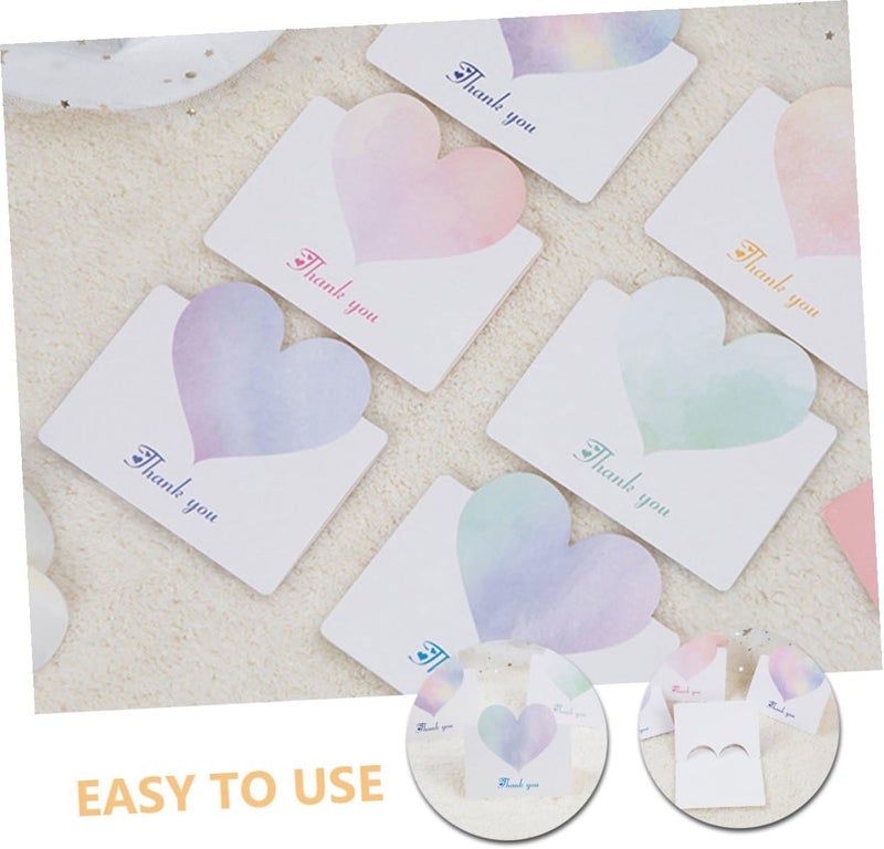 DOITOOL 60pcs Heart Shape Birthday Blessing Cards with Colorful Envelopes, Blank Message Greeting Cards for Holiday and Festival Wishes, Multi- for Party and Personal Use - Image 3