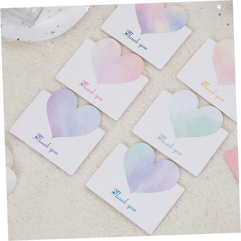 DOITOOL 60pcs Heart Shape Birthday Blessing Cards with Colorful Envelopes, Blank Message Greeting Cards for Holiday and Festival Wishes, Multi- for Party and Personal Use - Image 5