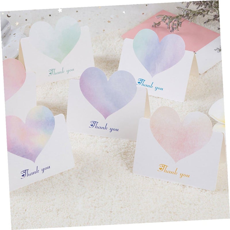 DOITOOL 60pcs Heart Shape Birthday Blessing Cards with Colorful Envelopes, Blank Message Greeting Cards for Holiday and Festival Wishes, Multi- for Party and Personal Use - Image 4