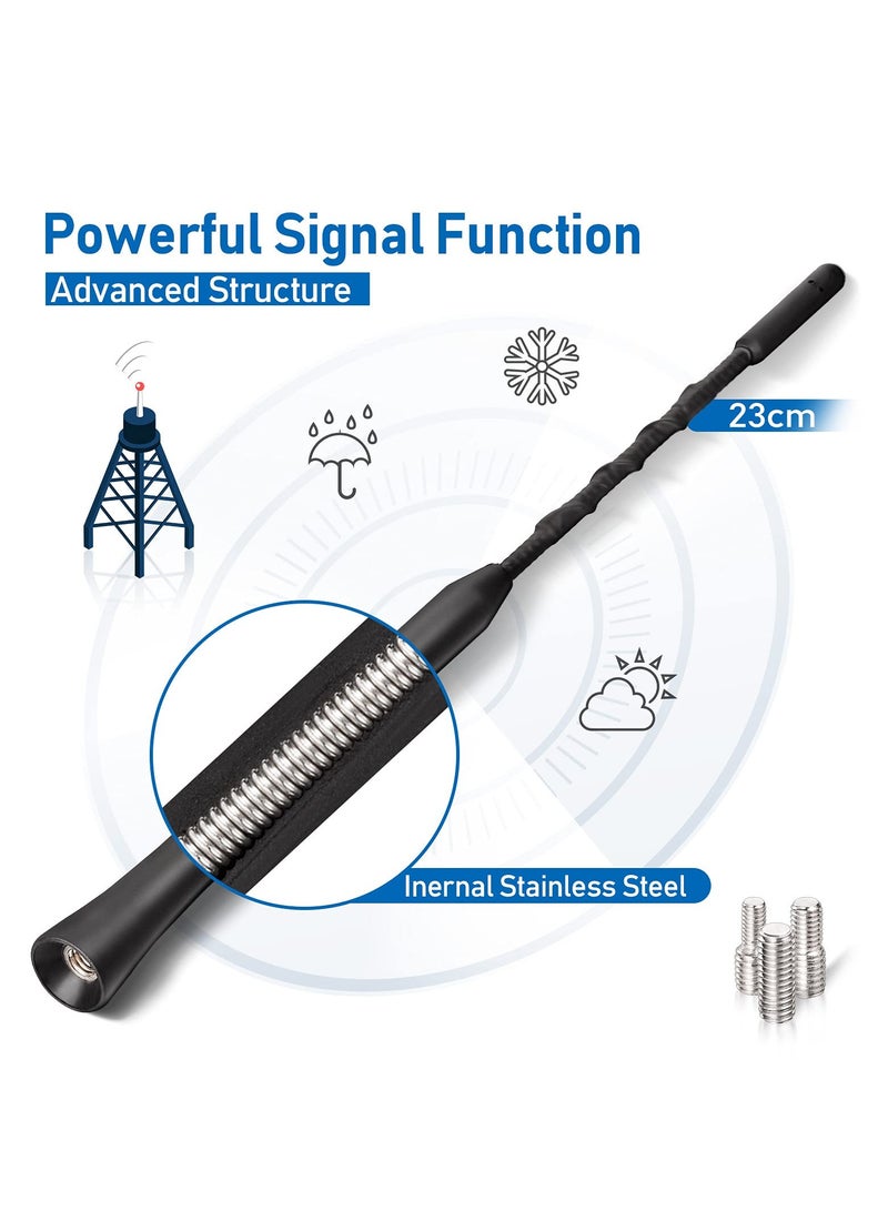 Car Antenna, Universal Replacement Radio Aerial Mast, AM/FM/DAB, Rod Roof Antenna with M4 M5 M6 Screws 23cm - Image 2