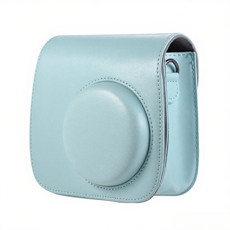 Instant Camera Case: Light Blue PU Splash-Proof Dust-Resistant Magnetic Closure Protective Cover - Soft Inner With Shoulder Strap Photo Storage Pocket for Fujifilm Instax Mini 9/8/8+ - Image 5