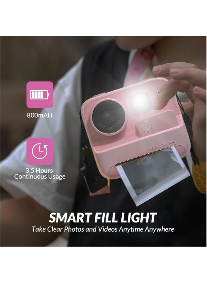 Mafiti Kids Instant Print Camera - 48MP, Zero Ink, and Selfie Mode (Pink) - Image 3