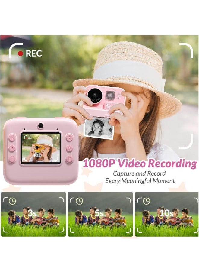 Mafiti Kids Instant Print Camera - 48MP, Zero Ink, and Selfie Mode (Pink) - Image 4