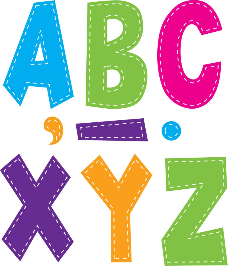 Teacher Created Resources Multi Bright Stitch 7" Fun Font Letters - Image 1