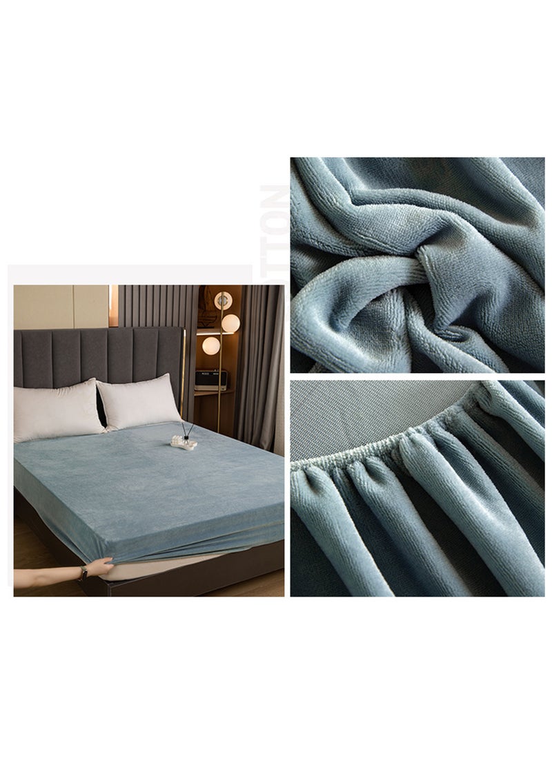 Sharpdo طقم سرير مكون من 3 قطع، طقم ملاءة مخملية سميكة، مع 2 غطاء وسادة، مناسب لسرير بطول 2 متر (200*220 سم) - Image 3