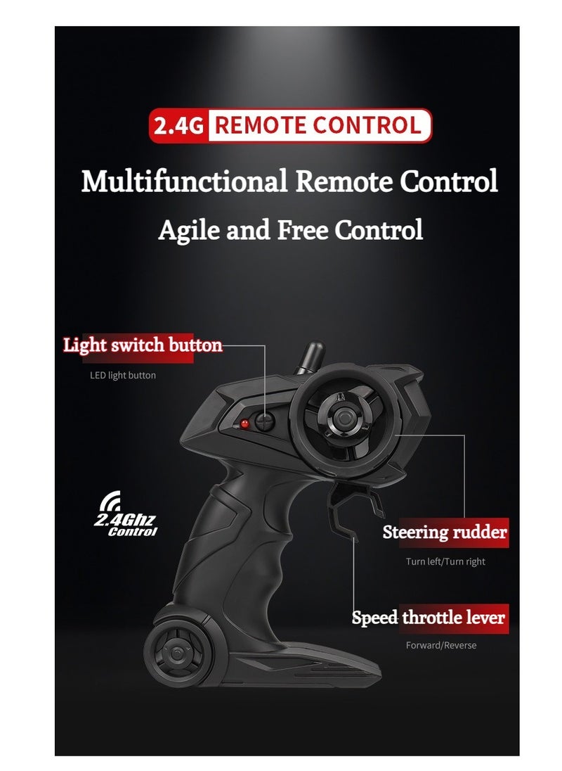 XiuWoo 1:16 2.4G dual battery alloy remote control car, maximum speed can reach 20 km/h, all-terrain off-road electric toy car, 24.5×14.5×9.5cm, black  - Image 2