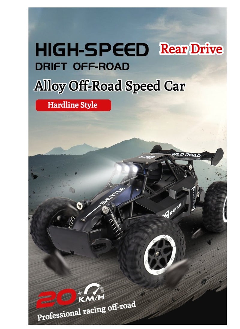 XiuWoo 1:16 2.4G dual battery alloy remote control car, maximum speed can reach 20 km/h, all-terrain off-road electric toy car, 24.5×14.5×9.5cm, black  - Image 4