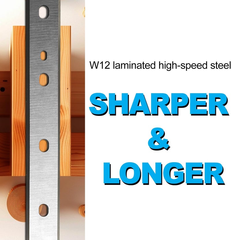 Asieg Tool HSS Planer Blades Knives for DeWalt DW735 7352 735X Thickness Planers with 13 Inch Replacement Heat Treated Double edge 1 Set (3 pcs) - Image 4