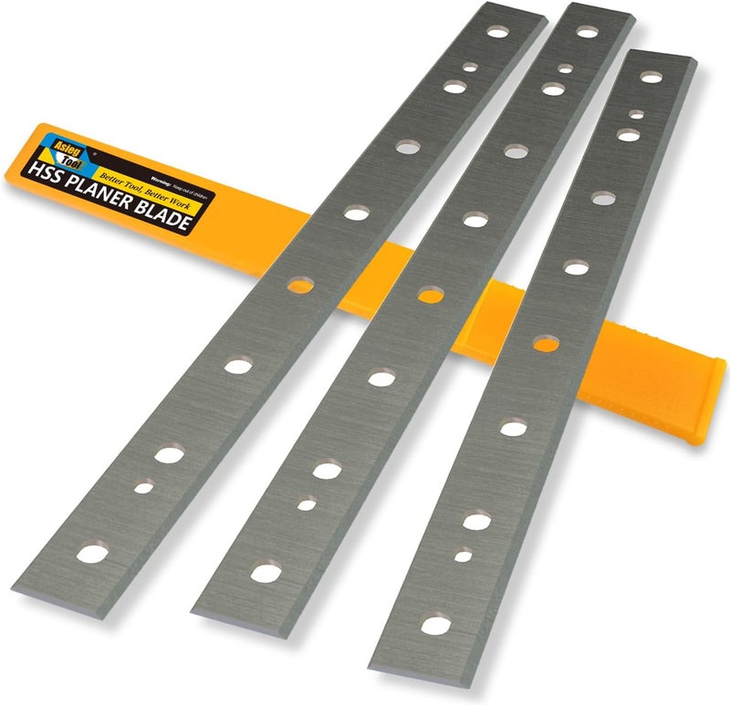 Asieg Tool HSS Planer Blades Knives for DeWalt DW735 7352 735X Thickness Planers with 13 Inch Replacement Heat Treated Double edge 1 Set (3 pcs) - Image 1