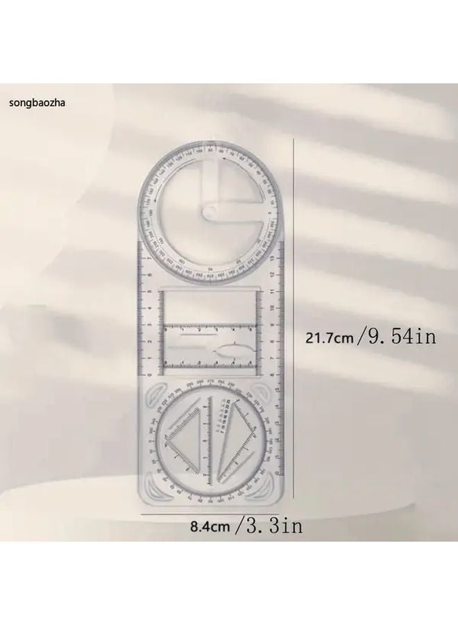 Multifunctional Geometric Ruler Math Drawing Tool Angle Measuring 1 Pack - Image 3